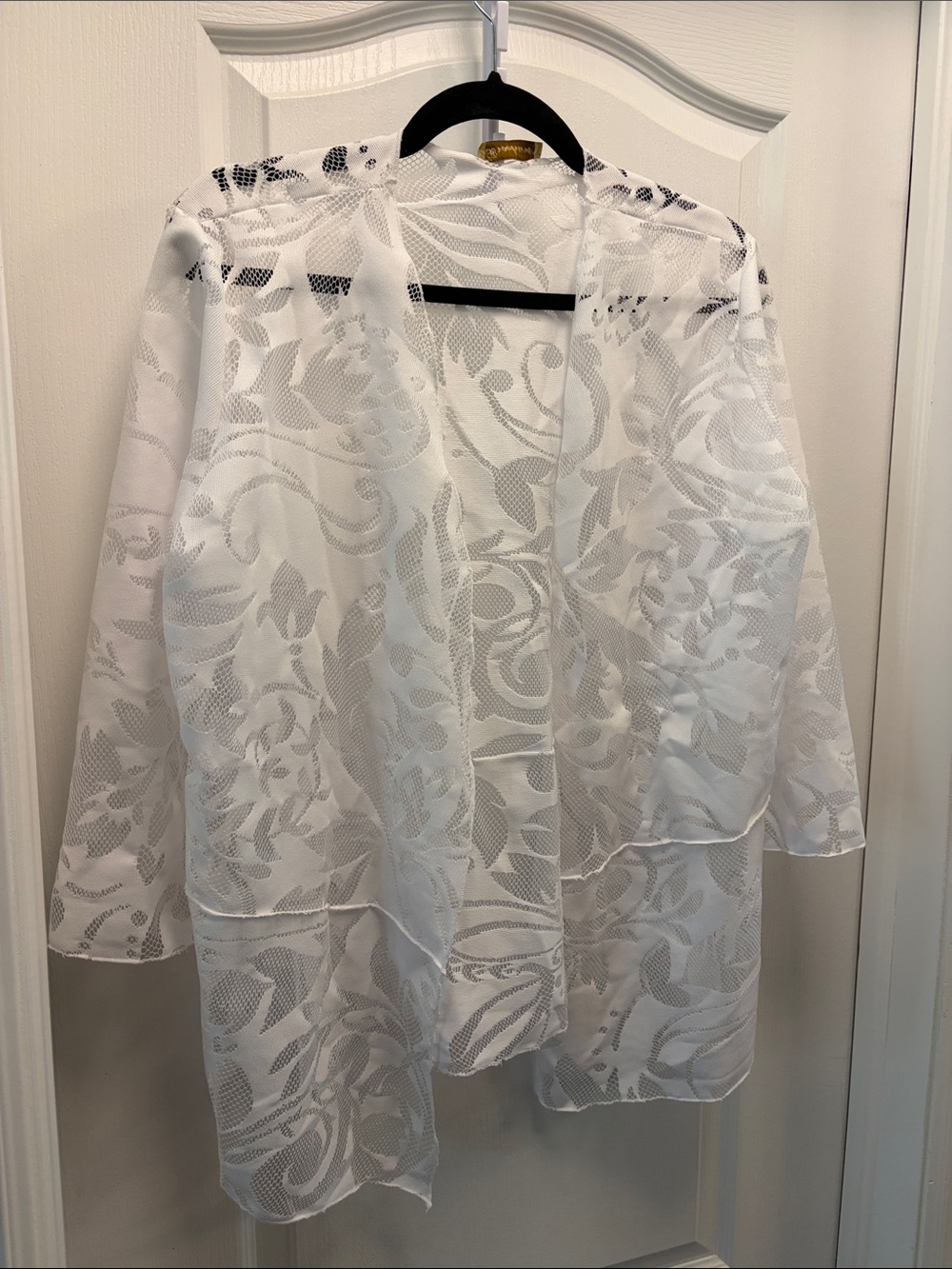White Lace Swim Cover-Up Jacket